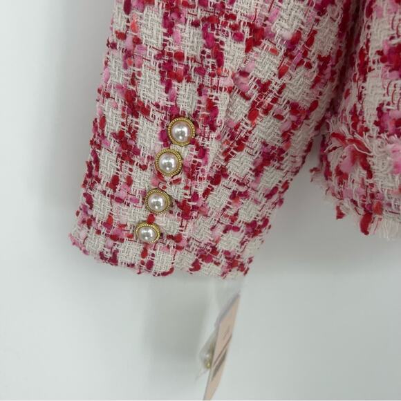 NWT Nanette Lepore Mojave Boucle Tweed Textured Open Blazer Jacket Size 12 - Picture 8 of 9